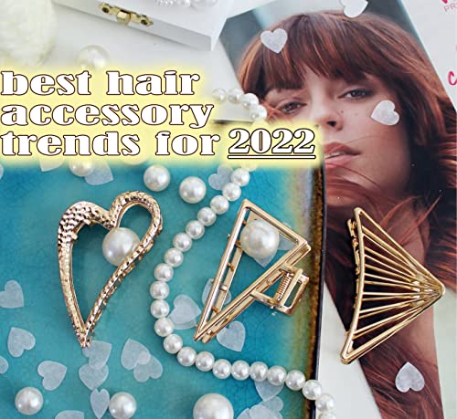Комплект от 3 Модни златни метални заколок за коса - Женски аксесоари за коса 2022 - Щипки за коса удобни и издръжливи - Подходящи за всички типове коса - Коледни подаръци за жени