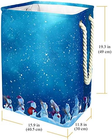 Весела Коледа Снежен човек Коледна шапка 300D Оксфорд PVC, Водоустойчив Кошница За Дрехи, Голяма Кошница за Дрехи за Одеяла Дрехи Играчки в Спалнята