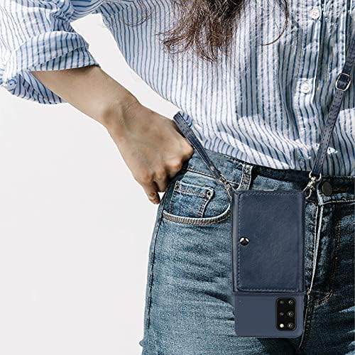 Калъф за телефон Shinyzone на съвсем малък, Съвместим с Samsung Galaxy A14 5G за Носене в чантата си през рамо, с каишка за жени, флип-надолу капачка от Изкуствена кожа с държач за кредитни карти, Силикон Гелевый Мек