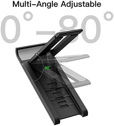 ESSAGER 2 бр. Сгъваема Мини-Поставка за мобилен телефон, Регулируема Притежател на мобилен телефон на бюрото, който е Съвместим с iPhone /Kindles /Телефони (черен)