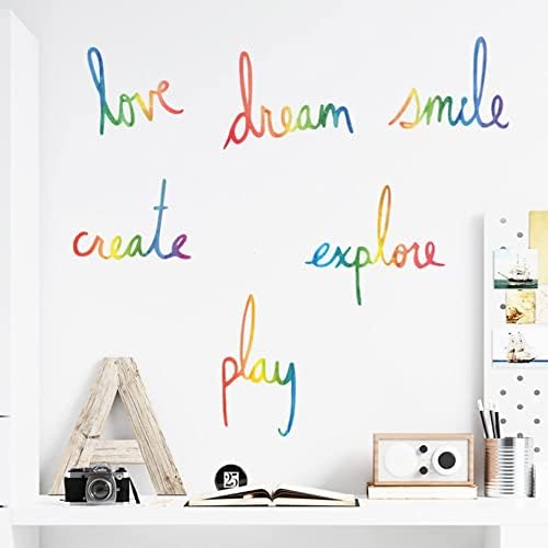 Декор на стените с Вдъхновяващи цитати за хола – Love Dream Smile – боядисани стени за Спалня, Детска, Класната стая, Игрална Стая, Стикери за стена за Момичета И Момчета, Декорации