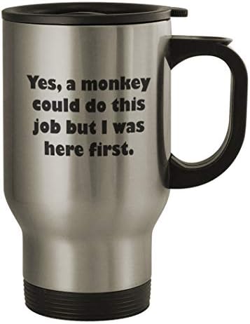 По средата на пътя си Маймуна би Могла да изпълни тази работа 57 - Хубава Сребърна Пътна чаша с Тегло 14 грама с забавен хумор