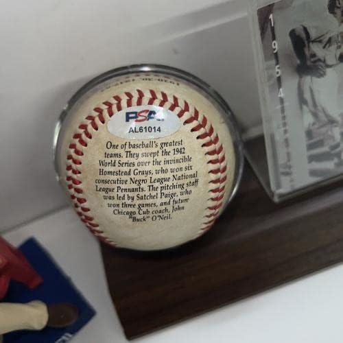 Buck O ' Neil Негър League Single Signed Auto Baseball PSA Bobblehead Лот с футляром - Бейзболни топки с автографи