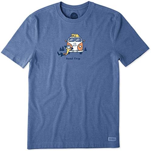 Мъжки Реколта тениска с изображението на мелница Life is Good, Пътна пътуване