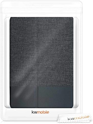 Калъф kwmobile, съвместим с Huawei MediaPad T5 10 - Калъф от изкуствена кожа и платно с функция за влакчета - Антрацит /Черен
