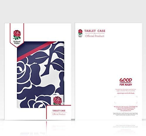 Дизайн на своята практика за главата Официално лицензирани икони и графики Съюз по ръгби на Англия, калъф-награда от червена, Розова кожа, чанта-портфейл, който е Съвместим с Apple iPad Pro 12.9 2020/2021/2022