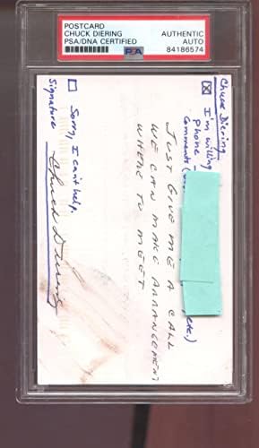 Бейзболна картичка с автограф на Чък Диринга Autograph Auto PSA / DNA COA - Снимки на MLB с автограф