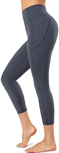 Гамаши Yvette Yoga Capri с джобове - Непрозрачни Чорапогащи за тренировки и тичане с висока талия