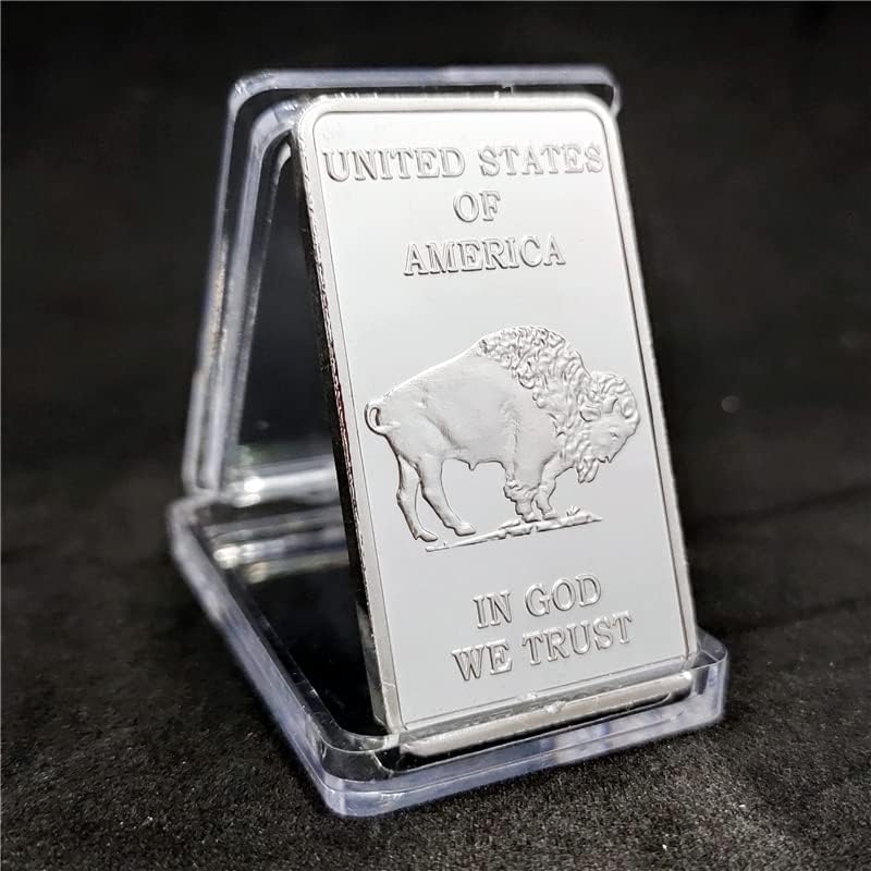 Чужди Монети Американски Релефно Silver Bullion Възпоменателна Монета под формата на Индийския Долара на Квадратен Незабравим Блок Колекция от Монети Bison