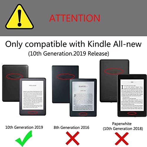 Калъф MOSISO, съвместим с Kindle Изцяло Нов 10-то поколение 2019 г., от изкуствена кожа защитен калъф за таблет Daisy Smart E-Reader Shell с автоматична функция за събуждане / сън и магнитна закопчалка, Бял