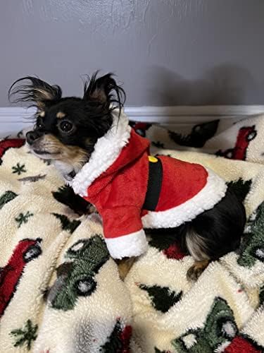 Пуловер на Дядо Коледа за кучета /Коледен Пуловер За Куче /Костюм на Дядо Коледа за Кучета / Коледно Облекло за домашни любимци (XX-Small)