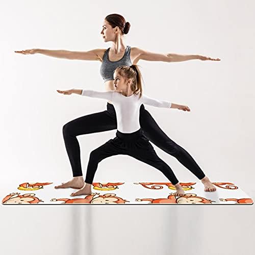 Дебел нескользящий постелката за йога и фитнес 1/4 с Хубав принтом Маймуни за практикуване на Йога, Пилатес и фитнес на пода (61x183 см)