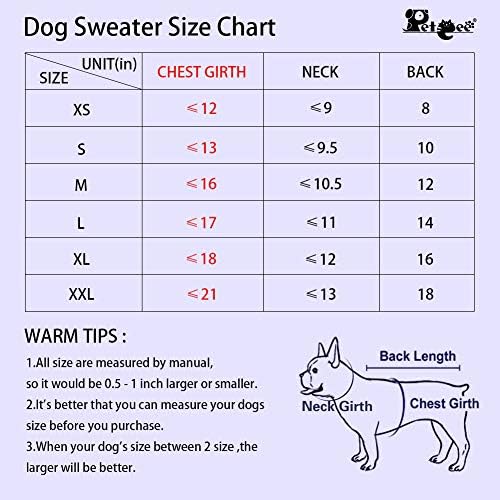 Пуловер за кучета с висока Воротом PETCEE, Топли Зимни Дрехи за Кучета, Пуловери за кучета със Средни размери, Размер L