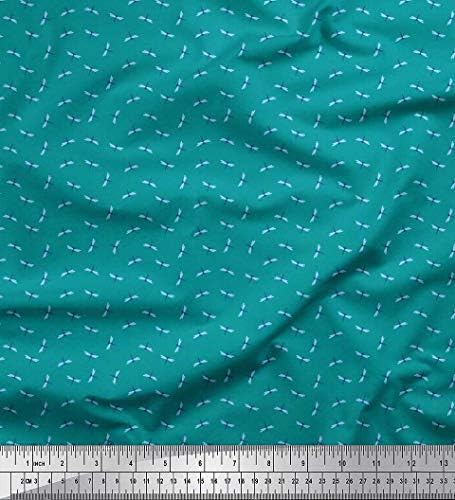 Плат от futon джърси Soimoi с принтом на риза на точки и стрекозу ширина 58 см