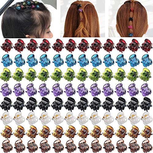 96 бр. акрилни малки щипки за коса, мини щипки за коса за малки момичета, малки деца и жени (8 цвята * 12)