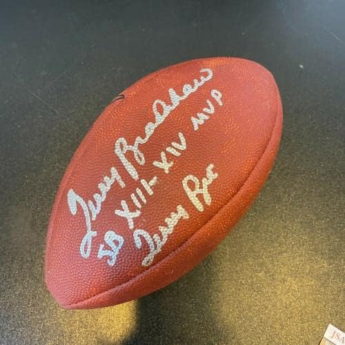 Най-добрият играч XIII - XIV Суперкупата на Тери Брадшоу подписа договор с Wilson NFL Football JSA COA - Футболни топки с автографи
