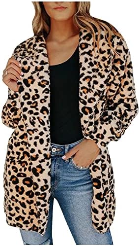 ADSSDQ Уютна Готина Блуза с леопардовым принтом за Дамите, Фестивал Пухкави Връхни Дрехи С Качулка, Блузи с Дълги Ръкави в Кръчмата