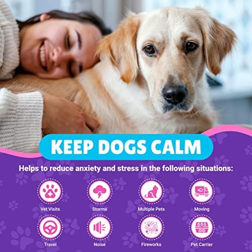 Успокояващ яка Dr. Abbott за кучета - 3 опаковки - Бързо и ефективно в продължение на 1 час - Всеки нашийник успокоява до 60 дни - Подходящ за всички сезони - Намалява тревожността и стреса на вашето куче