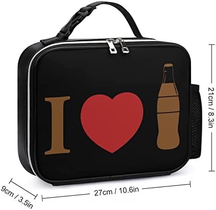 I Love кока-кола Lunch Bag Изолиран Обяд-Бокс Множество Чанта-Тоут за Работа в Офиса и за Пътуване
